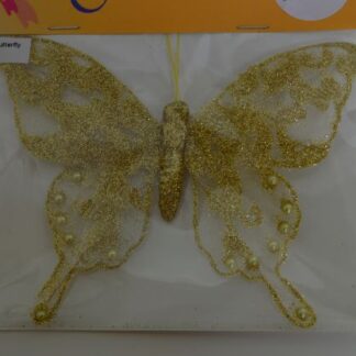 Gold glitter butterfly